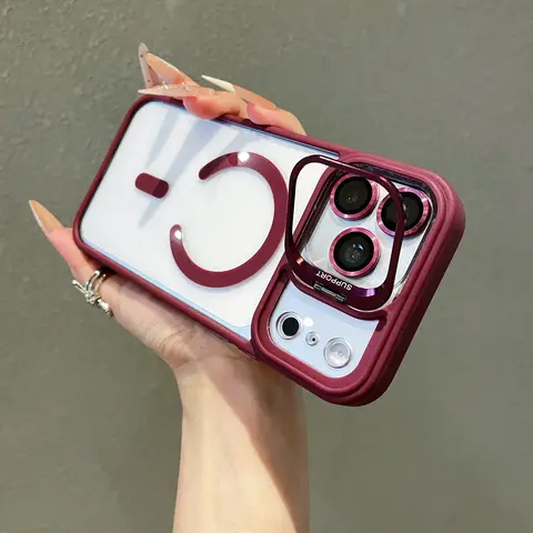 for iPhone 18 Pro / Pro Max 17,16,15,14 Pro Max,13,12,11 Case MagSafe Snap on Shockproof Smartphone Case with Protection Casing, Slim Bumper, Camera Lens Scratch Guard, Invisible Kickstand & Wireless Charging