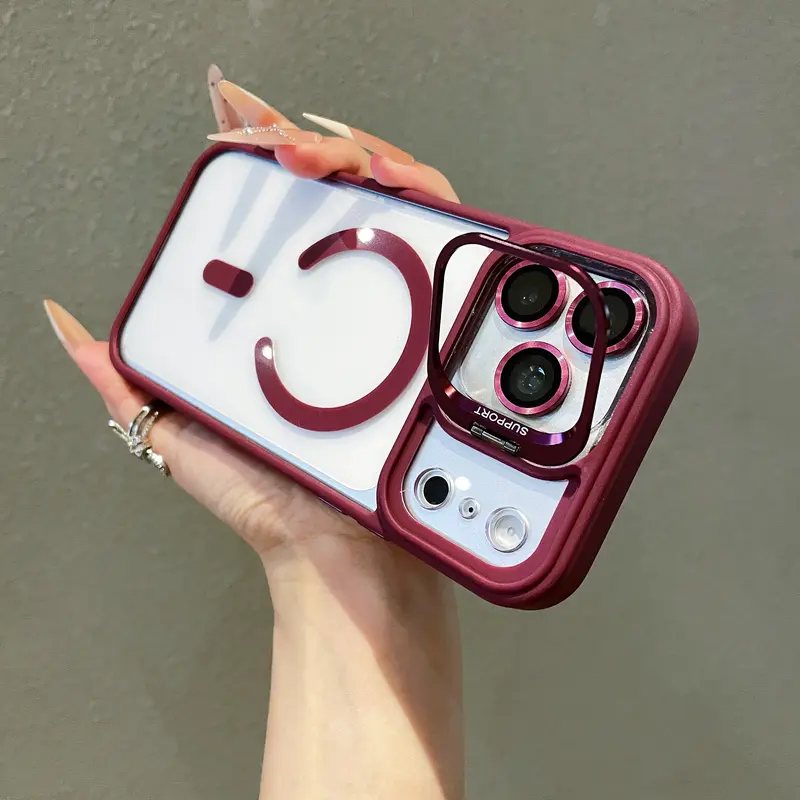 for iPhone 18 Pro / Pro Max 17,16,15,14 Pro Max,13,12,11 Case MagSafe Snap on Shockproof Smartphone Case with Protection Casing, Slim Bumper, Camera Lens Scratch Guard, Invisible Kickstand & Wireless Charging