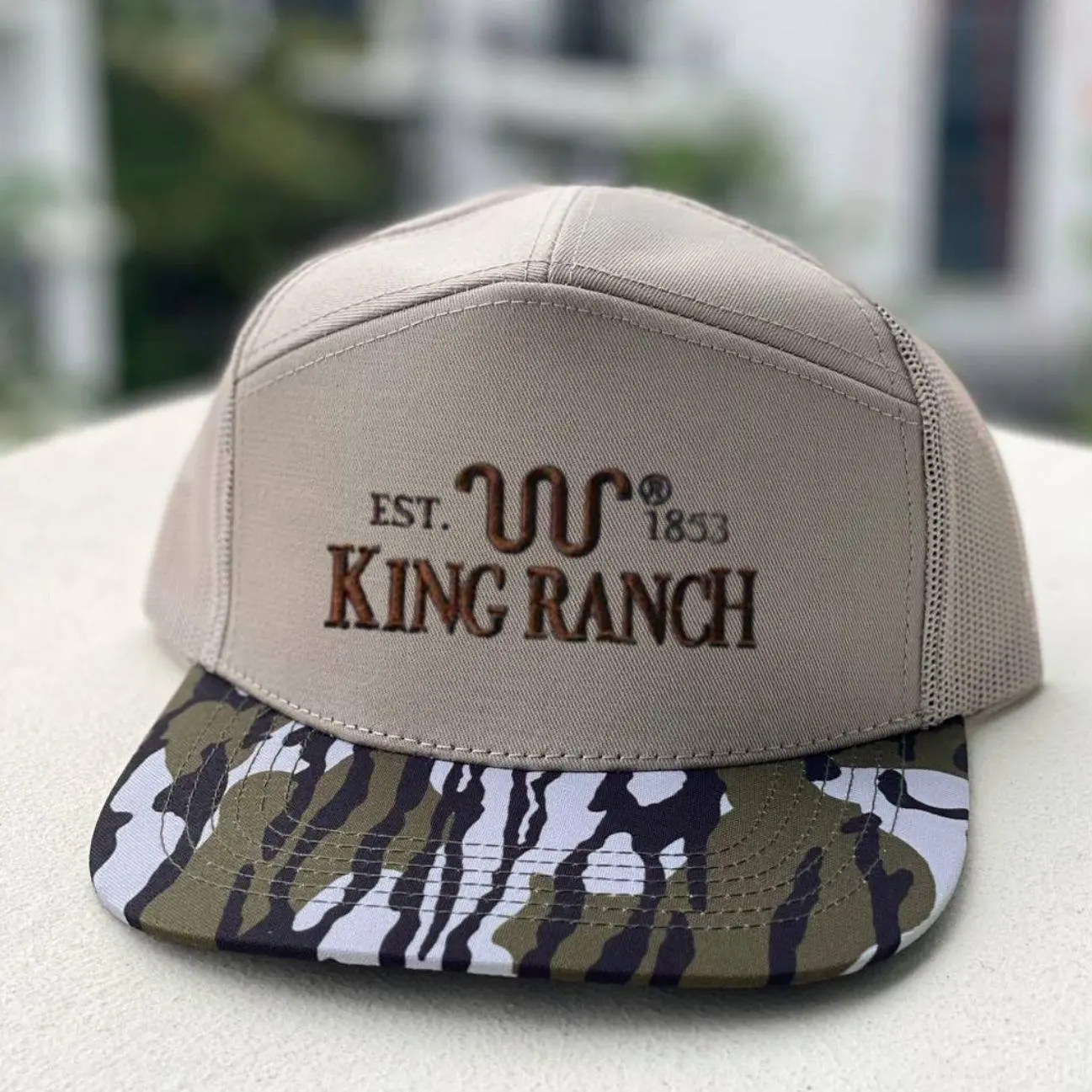 King Ranch Camo Embroidered Trucker Hat for Men Women, Unisex Adjustable Snapback Mesh Back Cap, Summer Beach Sports Outdoor Hat Gift