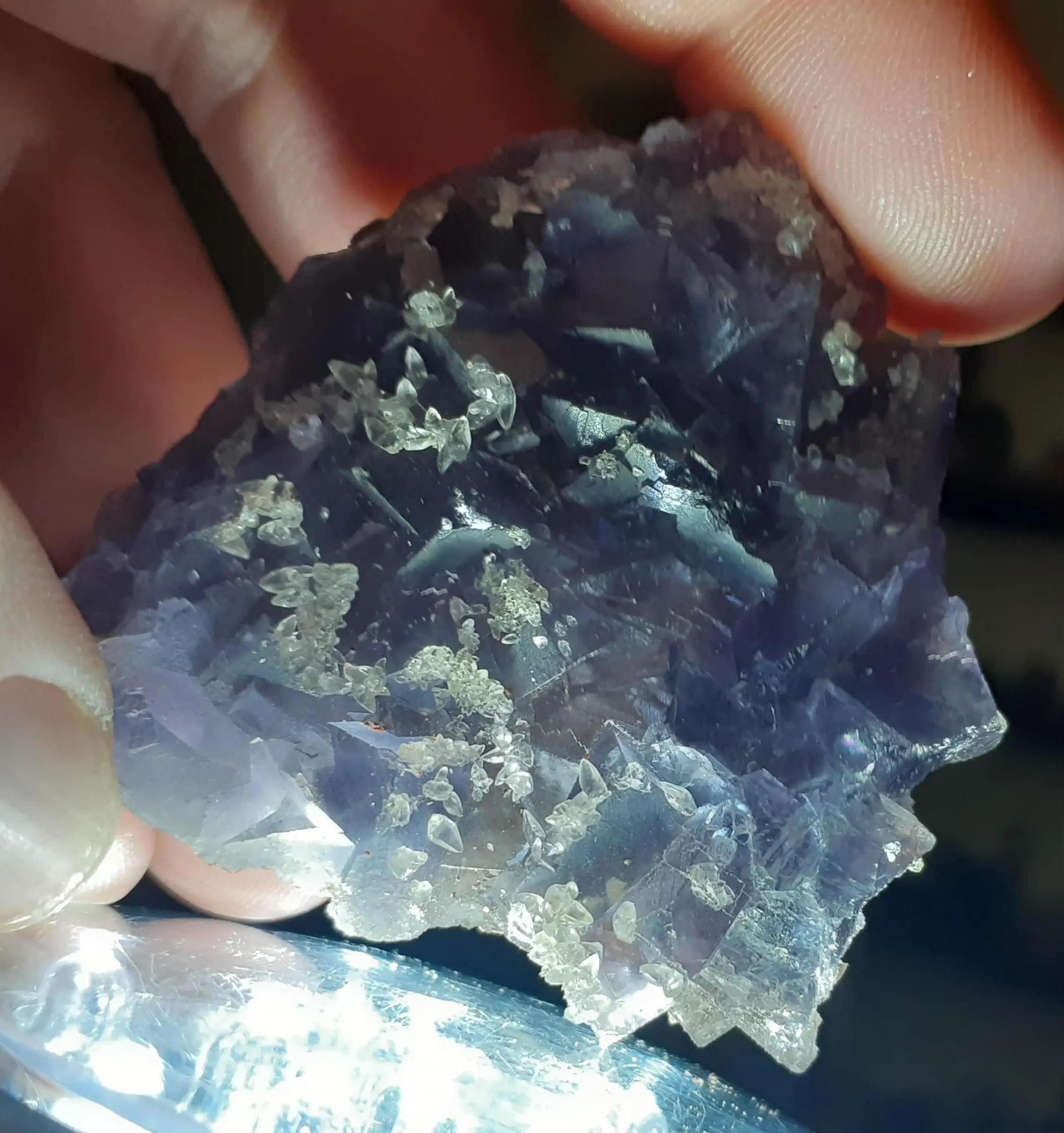 Pastel and Deep Purple Phantom Cubic Fluorite With Sugar Quartz Terminations! Kharan Mine, Baluchistan, Pakistan.