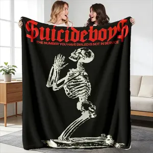 Suicideboys-Themed Flannel Blanket, Soft & Fluffy Warm Cozy Throw, Ideal Fan Gift, Perfect for Bedroom Decoration