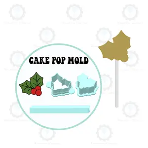 Holly Berry Cake Pop Mold | Deluxe Cutter, Popper, and Tray Option