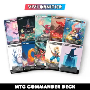 Vivi Ornitier Final Fantasy MTG Proxy Deck - Complete Commander Proxy Deck (cEDH) with 108 Cards and Tokens - Ready to Play High-Power Spell-Slinger Storm Deck Tcg Booster Pack - Perfect for new Commander Players