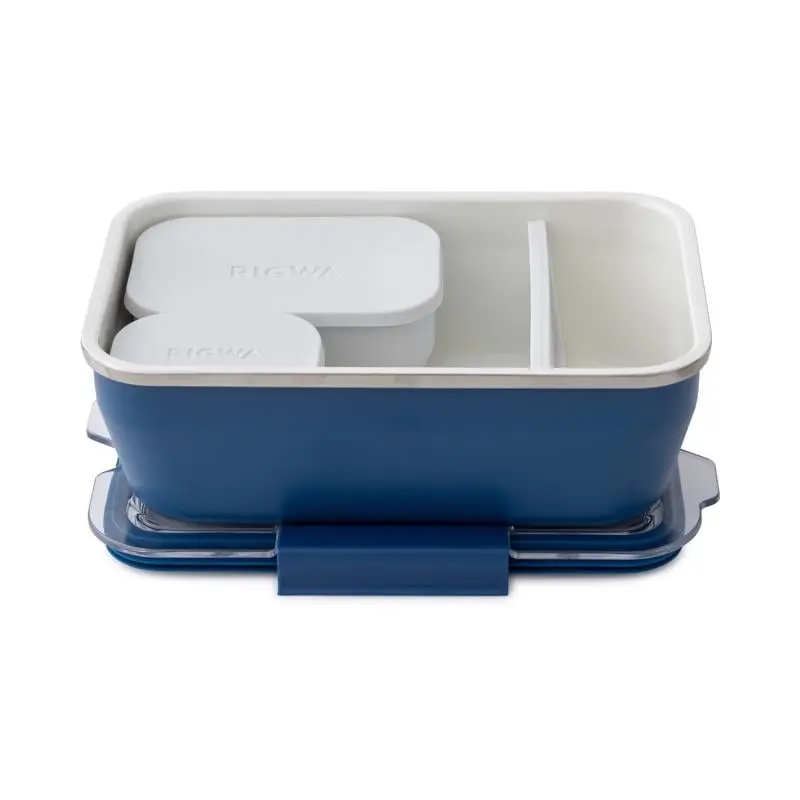 Rigwa Life 6089772 Steel Rectangular 36oz Leakproof Navy Lunchbox with Lid, Kitchen Tableware Food Storage Container