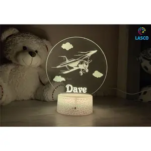 Airplane Kids Personalized Acrylic Night Light