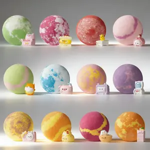 Children Bath Ball Set with Surprise Toys, 12-Piece Gift Box, Easter Basket Stuffer, Unisex, Contains Bubble Bath and Toys, Skin Repair, Gentle, Nourishing, Body Care