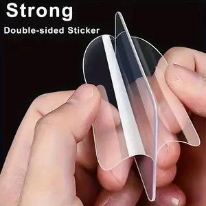 100 Pieces Strong Adhesive Double-Sided Tape, Transparent No Drilling Needed, Suitable for Plastic, Glass, Metal, Drywall, Multiple Surfaces