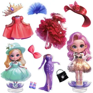 Magnetic Doll Dress-Up Set, Reusable DIY Sticker Craft Kit, Travel quiet books,Creative Princess Toy for Girls Aged 3+, Back-To-School Gift
