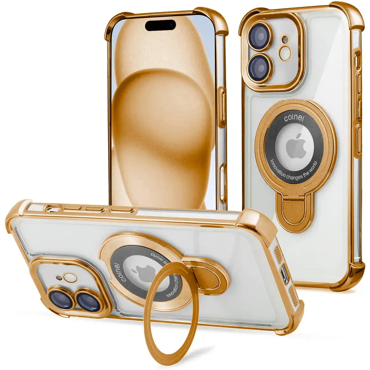 Entronix iPhone 11 [Magnetic-Compatible] Case - Shiny Ring Holder, Cover Luxury Wireless Dustproof Handle Cellphone Casing Smartphone