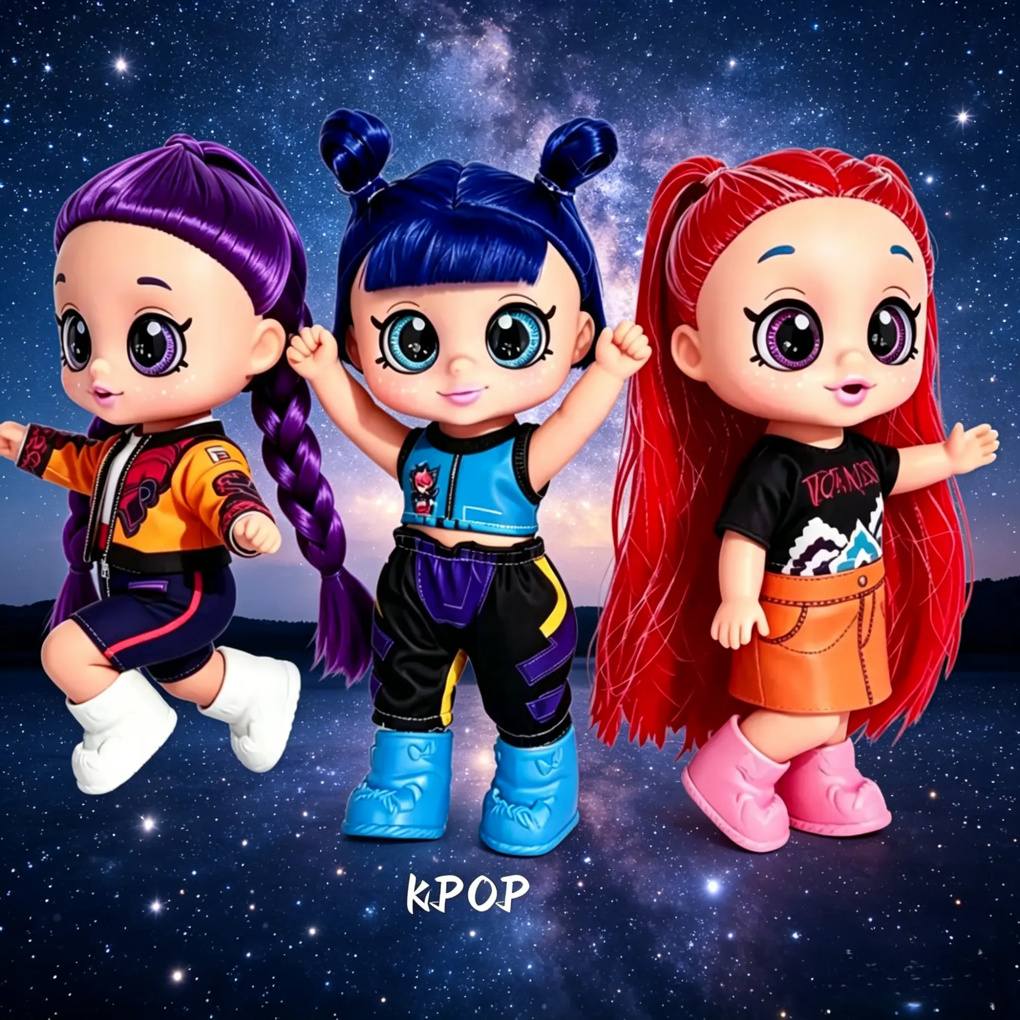 K-Pop Idol Girl Group Doll Set,Anime Idol Girls Singing Action Figure 10 Inch | 5D Eyes & Movable Joints Collectible Doll, Cute Desktop Decor Gift for Girls Birthday Holiday