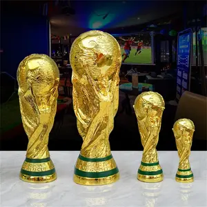 Golden Resin Football Trophy Champions Soccer Trophies Resin Ornament Football Fan Gift Home Office Decoration Craft