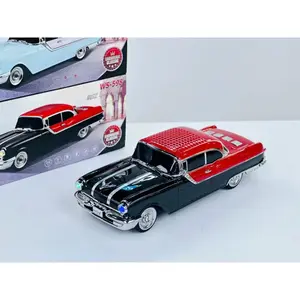 Kik_1958 Inspired Vintage Car Design Bluetooth Speaker with LED Lights Portable Audio WS598 for Universal Cell Phone And Bluetooth Device (Black) Compact Radio