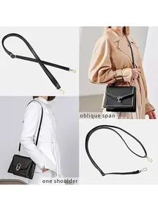 Sleek PU Leather Bag Chain Accessories – Adjustable Bag Chains with Gold Buckle, Minimalist Bag Decoration & Bag Pendant Strap, Multifunction Straps for Crossbody Bags, Ideal for Business Casual & Daily Style