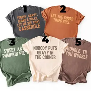 Custom Funny Thanksgiving Comfort Colors, Gobble Til You Wobble, Distressed Turkey Day Shirt, Group Family Fall Matching T-Shirt, Soft Cotton Tee Gift For Men Women