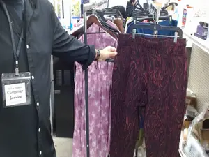 Burgundy Patterned Pants