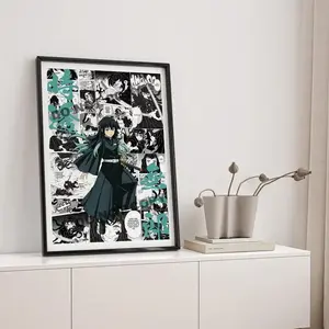 Anime Manga Poster - Demon Muichiro Tokito - Curated Manga Panels - Wall Art - Hashira - Anime Gift - No Frame
