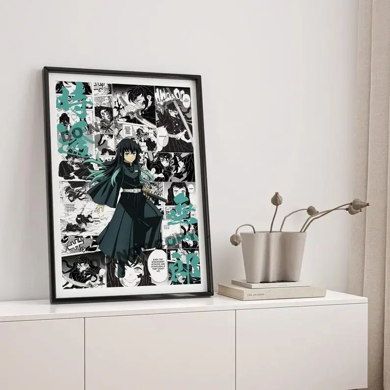 Anime Manga Poster - Demon Muichiro Tokito - Curated Manga Panels - Wall Art - Hashira - Anime Gift - No Frame