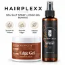 HAIRPLEXX Sea Salt Volume Spray and Edge Gel, Lightweight Hair Spray with Natural Volume Look, and Edge Control Egel with Shine Luster, Paraben Free