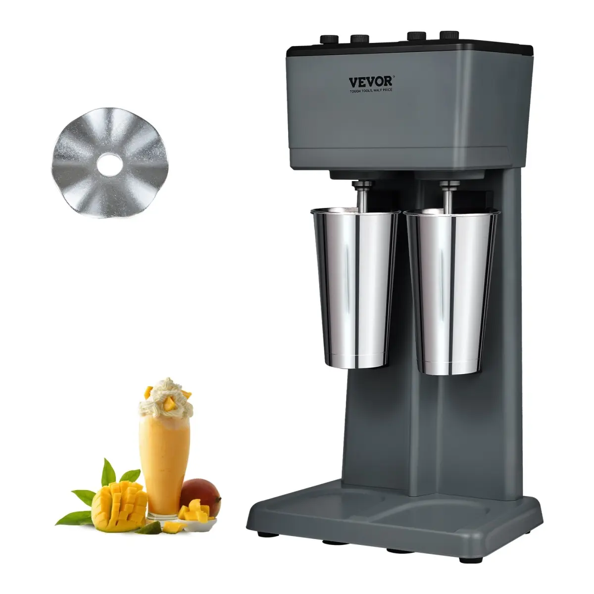 Vevor STNXJHABS375W5L6HV1 Milkshake Maker, 375 x 2 Electric Milkshake Machine, Double Heads Drink Mixer Blender Machine