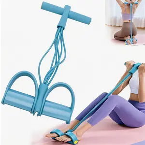 2026 Latest Upgraded 6-Tube Natural Rubber Multifunction Pedal Resistance Band, Elastic Pull Rope Fitness, Home Gym Arm & Waist Training Pedal Band, Exercise Sit-up, Yoga, Abdominal Training,puller