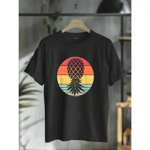 100% Cotton Vintage Lifestyle Retro Upside Down Pineapple Swinger T-Shirt