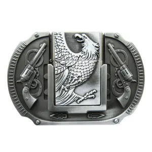 Antique Brushed Silver Western Eagle Wildlife Belt Buckle Men Accessories