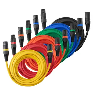 XLR Cable 20 Ft, 6-Pack, Shielded Balanced DMX Male To Female Microphone Cables, Gold-Plated 3-Pin XLR Mic Speaker Cord Wires, For Stage Lighting, Microphones, Amplifier, Mixer, And Speaker Systems