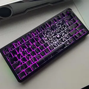 [Keycap Only] IMD Heart-Shaped Translucent Butterfly Pattern Keycaps, Black White Universal Keycaps Compatible with Magnetic Switch Keyboard Mechanical Keyboards, Stylish Gaming Keyboard Accessories and PC Accessories for Custom Gaming Room Decor