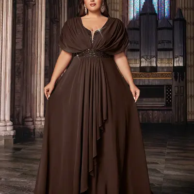 christmas party dress curvy The perfect holiday dress does exist! A midsize curvy winter get ready with me! A chic midsize holiday party outfit. I love the red satin and the slight bubble skirt and it comes in lengths! Would you