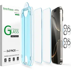 for iPhone 16 Pro [6.3''] Screen Protector + Camera Lens Protector, Tempered Glass Protection, Bubble Free, Anti-Scratch, Accessories  [2+2 Pack]
