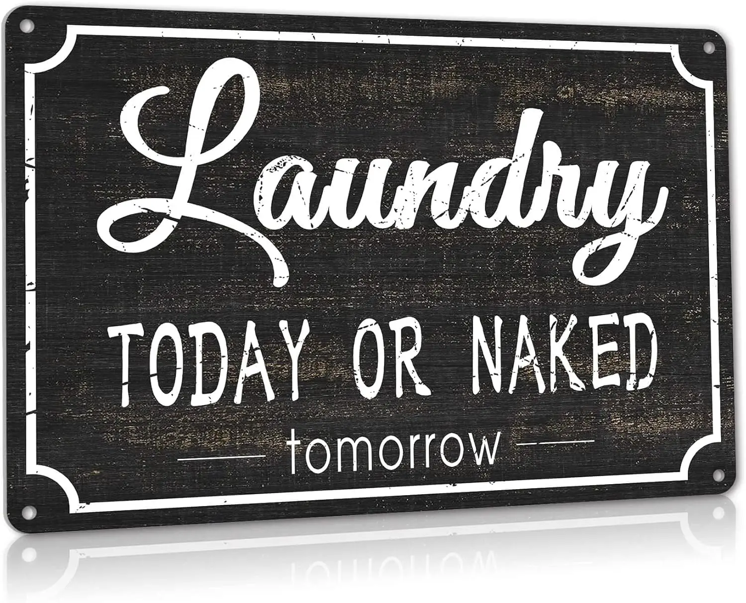 Funny Iron Hanging Laundry Room Metal Tin Sign, Vintage 8x12 Inches Home Decor, Aluminum Wall Decoration for Washroom Bathroom