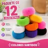 12-Pack Basic Synthetic Soft Hair Scrunchies, Ouchless Elastic Hair Ties, Assorted Colors for Everyday Casual Use felpas para el cabello