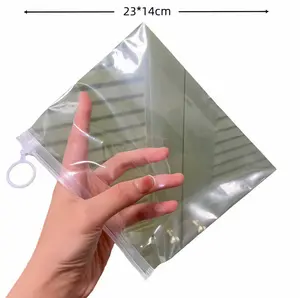 20PCS Clear Plastic Zipper Storage Bags, Resealable Pull Ring Organizer Pouches, Transparent Waterproof Bags for Socks, Jewelry & Travel Organization,summerwins
