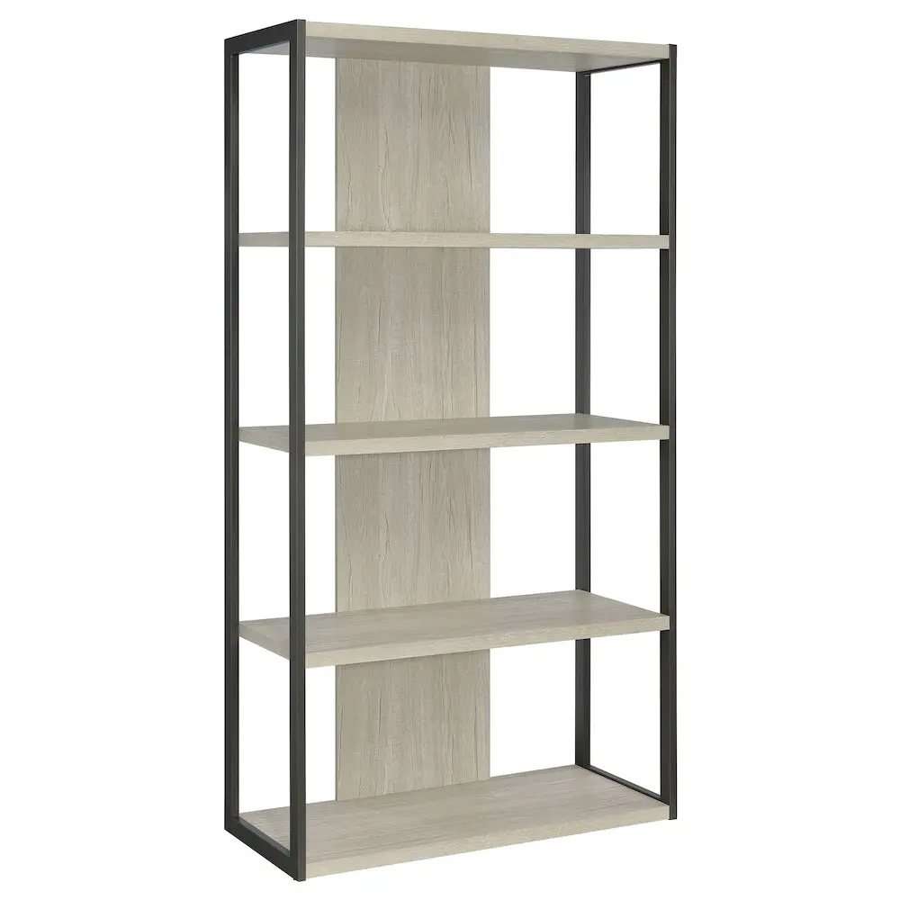 Loomis 72-In Suspended 4-Shelf Stable Bookshelf, Whitewashed Grey, Flush Bottom Shelf, Open and Airy Design, Vertical Storage Solution for Collectible Display