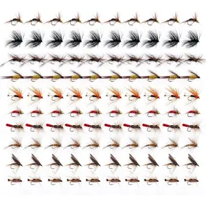 Fly Fishing Flies Kit,25pcs/30pcs/100pcs Fly Fishing Lures,Dry Flies Wet Flies Streamers Nymphs Flies, Fly Fishing Assortment Kit for Bass Trout Salmon Fishing