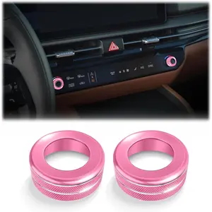 for Kia Sportage 2026 Accessories, 2-Piece Aluminum Alloy A/C Climate Knob Cover Trim Kit - Interior Upgrade, Knob Protection & Easy Operation (Pink, 2026 & Later)