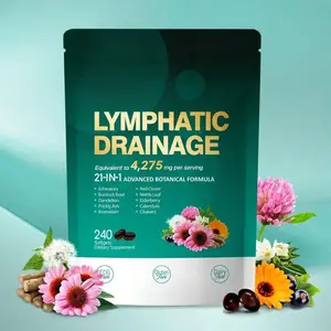 Lymphatic Drainage & Detox Supplement 240 Softgels – Herbal Lymph Support, Natural Cleanse with Echinacea, Dandelion, Burdock & Turmeric