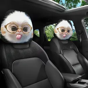 2pcs Cute Monkey with Glasses Car Headrest Covers. Car Decoration. Soft And Comfortable. No Material Filling. Suitable for Long-Distance Travel And Daily Commuting. for Friends And Loved Ones