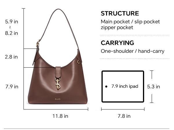 [Valentine's Day Gift Selection] CLUCI HolidayHaul Brooklyn Hobo Winter Bags for Women, Soft Vegan Leather Purses with Adjustable Strap, Lightweight Shoulder Bag, Stylish Tote Handbag