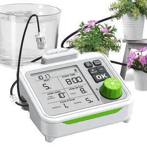 Large Display Automatic  Waterer Indoor for Pot ,Cycle & Soak Mode Vacation Self Watering Drip Irrigation System Device Kit  Garden Greenhouse Grow Tent Water 10-15