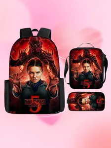 Stranger Things Season 5 Backpack Set, Student School Bag, Lunch Box, Pencil Case, Three-Piece Bundle, Official Merchandise