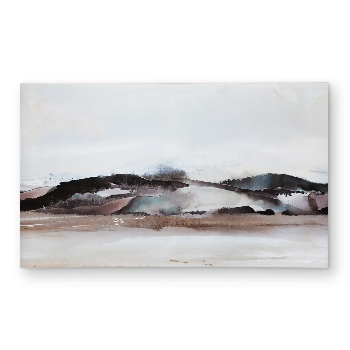 360 Stand Polyester Watercolor Mountains Rug - 3x5 ft Rectangular, Indoor/Outdoor, Soft Surface, Living Room Textile Soft Furnishing, C1ROAR35UACJBU, Landscapes, Home Decor Rugs, Patio Rug