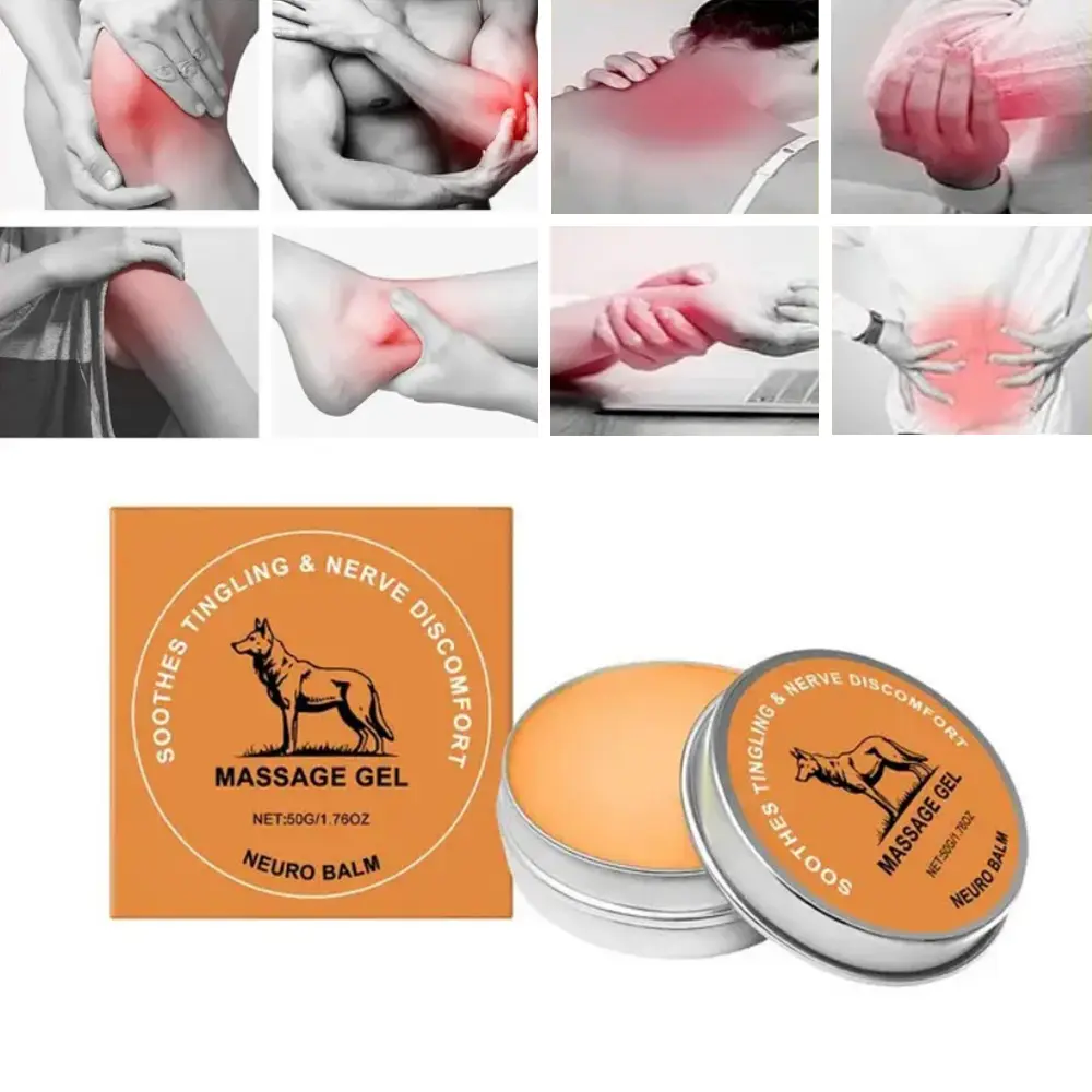 Therawolf Nerve Relief Cooling Massage Balm 50g, Natural Arnica Peppermint Topical Rub for Neuropathy Tingling Numbness, Soothes Sore Knee Shoulder Back Joint & Over-Tense Muscles, Drug-Free Daily Wellness Body Therapy Balm