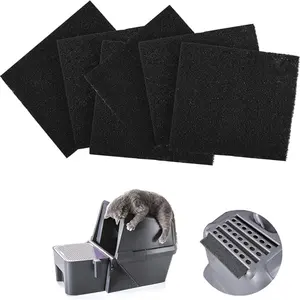 Activated Carbon Cat Litter Box Filters, 6pcs/10pcs, 4.53x4.13 Inch, Cuttable Size, Odor Control, Fits Hapaw Szee Xl