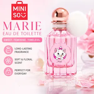 Miniso x Disney Aristocats Marie Cat Pink Perfume - 50ml/1.69 fl.oz Fruity & Floral Scent, Fuzzy Pom Pom Compact Bottle, Single Item Perfumes for Women, Daily Wear Teen Girl Gifts