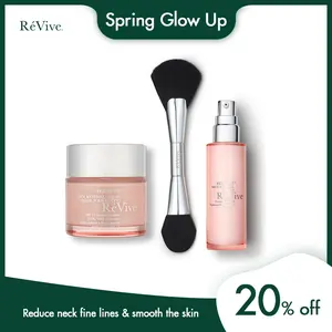 【Spring Glow Up】RéVive Fermitif Neck Serum & Neck Cream Duo - Anti-Aging, Reduces Fine Lines & Smooths Skin - Neck Renewal Cream (2.5 Oz) & Neck Renewal Serum (1.7 Oz) & Dual End Applicator Brusch