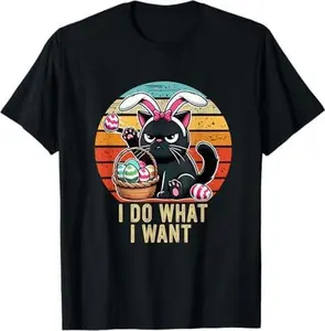 Do What I Want Vintage Black Cat Funny Easter Cat T-Shirt