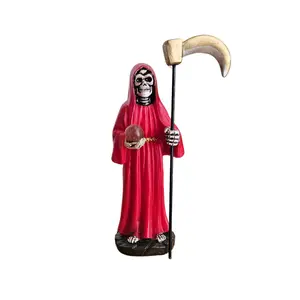 Mini Santa Muerte Statue Red 3.5 inch