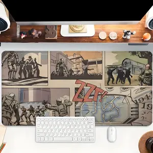Zombies Mouse Pad Zombie Graphics Cartoon Fun Desk Mat Extended XL MousePads Office Desk Accessories- Multicolor Non-Slip Stitched Edge Computer Mat For Desk 35.4x15.7 Inches Rubber Base Keyboard Pad for Office & Home