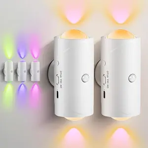 Magnetic Motion Sensor Smart Light, LED Rechargeable Wall Lamp, RGB Gradual Environment Light, Adjustable Indoor Lighting